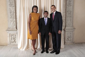 Mohamed Nasheed with the Obamas