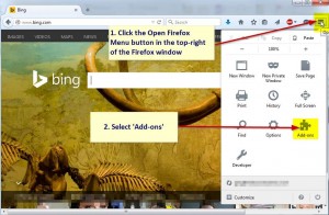 Open the firefox menu and select Addons