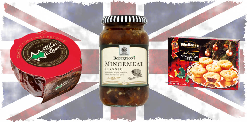 British Christmas Goodies Mince Pies, Mincemeat, Christmas Puddings