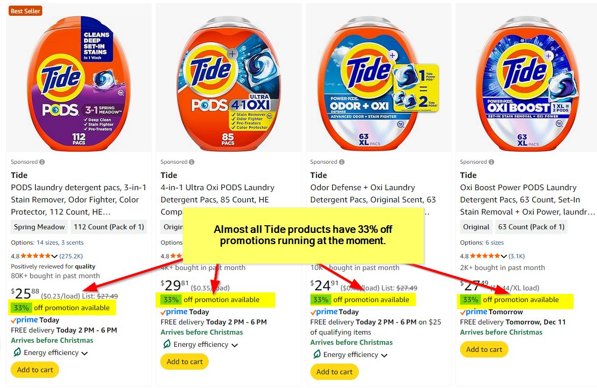 Save 33% on Tide Laundry Detergent